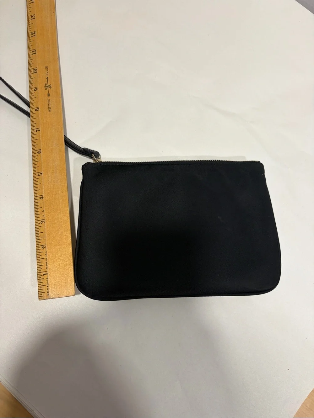 kate spade Black Nylon Wristlet Clutch with Gold Logo